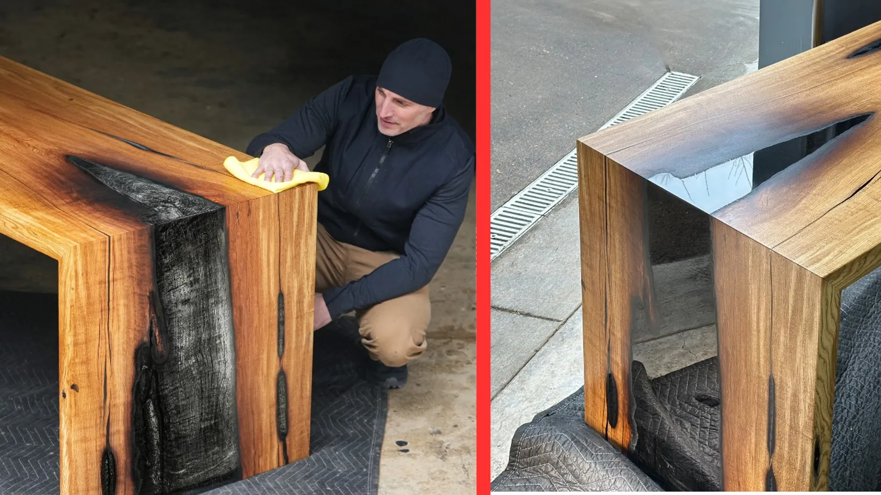 Polishing Burnt Wood Like Glass Preview