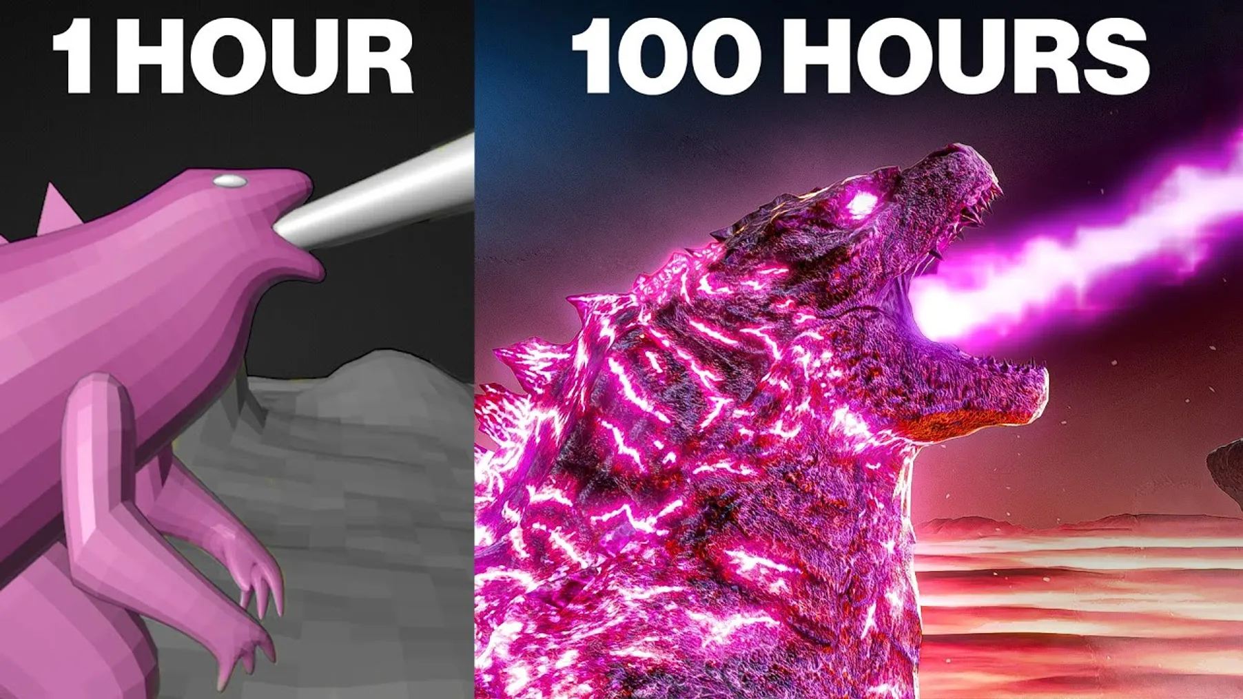 I Made a Godzilla Animation in 1 vs 100 Hours Preview
