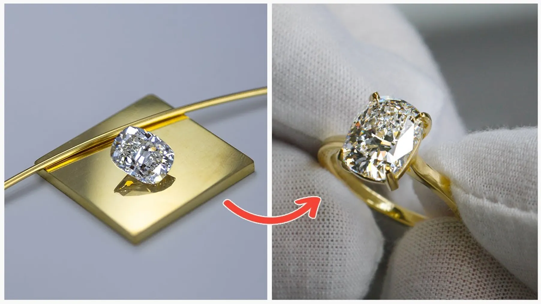 How It's Made: Gold Cushion Cut Engagement Ring Preview