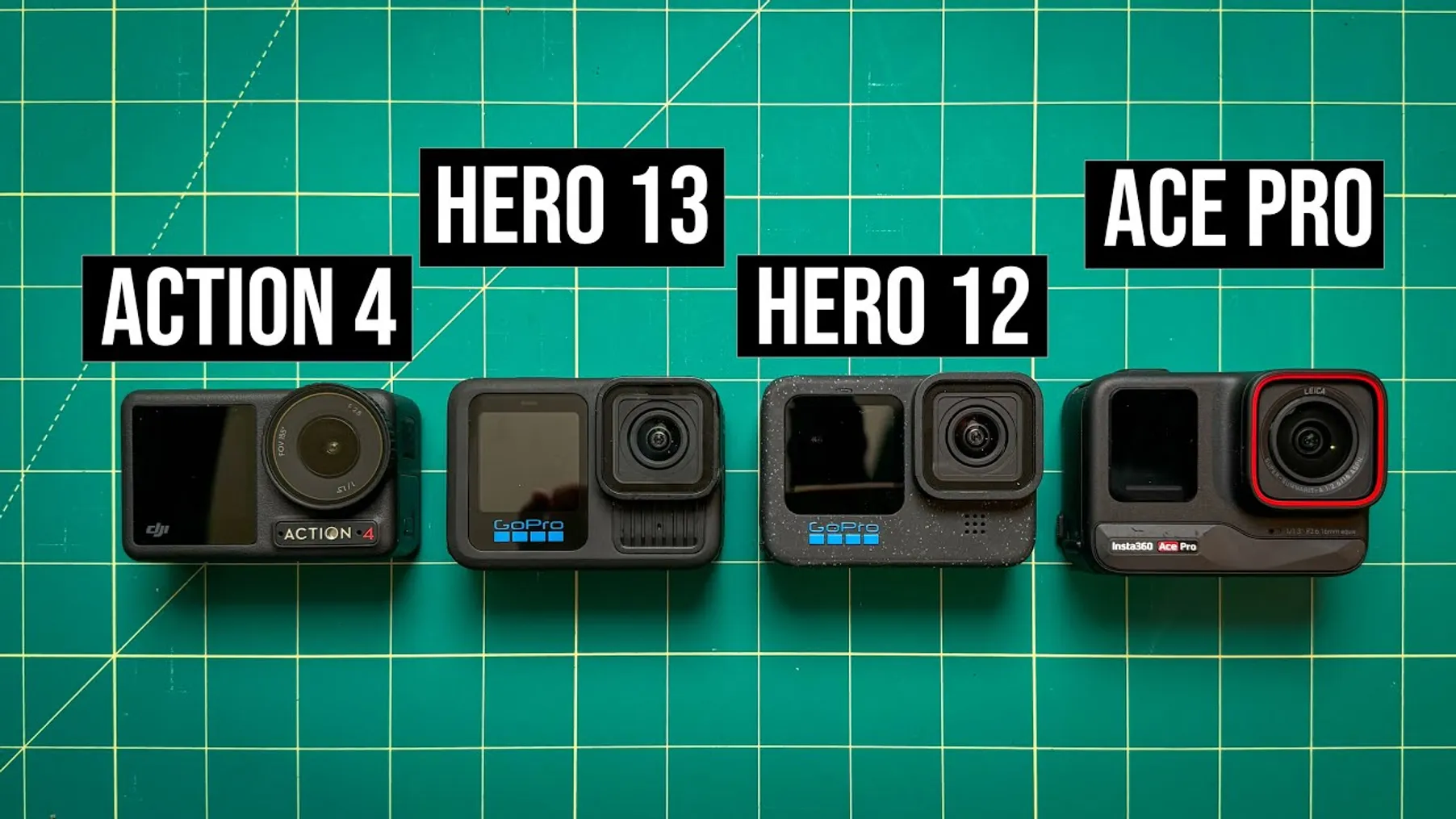 GoPro Hero 13 vs Hero 12 vs DJI Action 4 vs Insta360 Ace Pro Preview